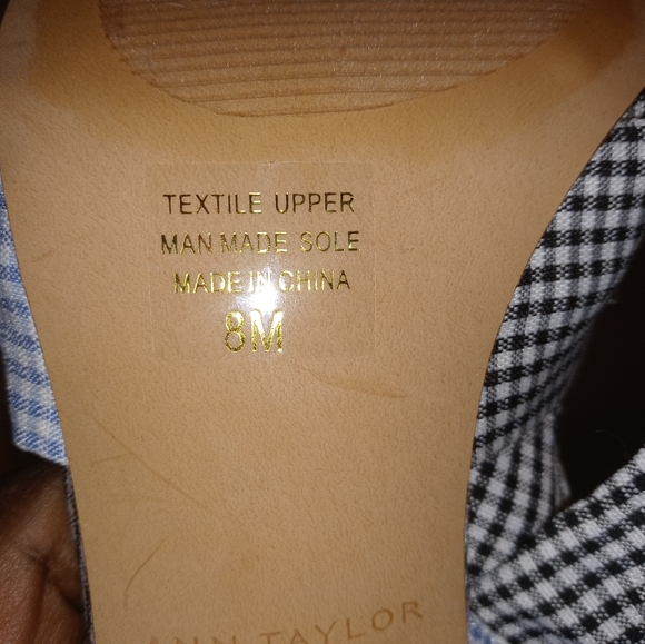 Ann Taylor Lili Gingham Knot Block Heel Sandals - Picture 9 of 14